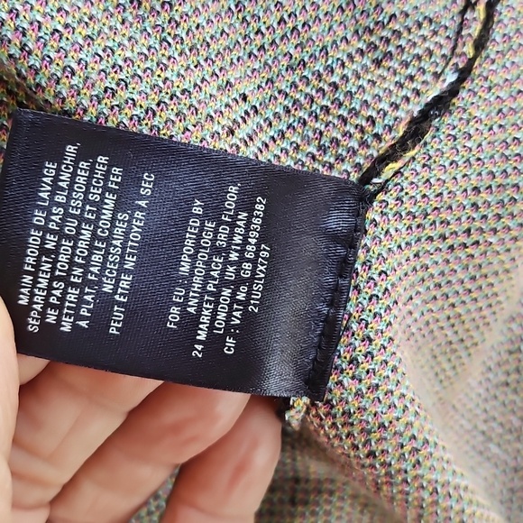 Leifsdottir Anthropologie Brown Open Cardigan with Colorful Bird Accent XS - Picture 12 of 12